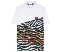 Poloshirt mit Logo-Detail und Zebra-Print