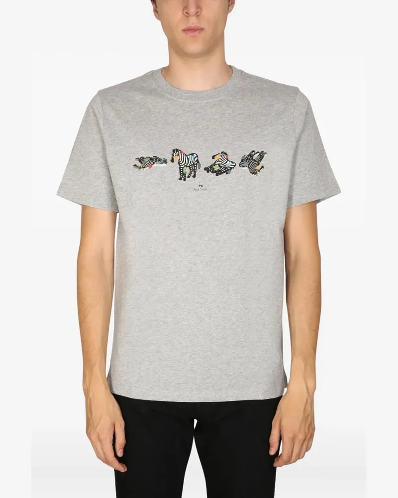 Paul Smith T-Shirt mit Zebra-Print - Grau Grau