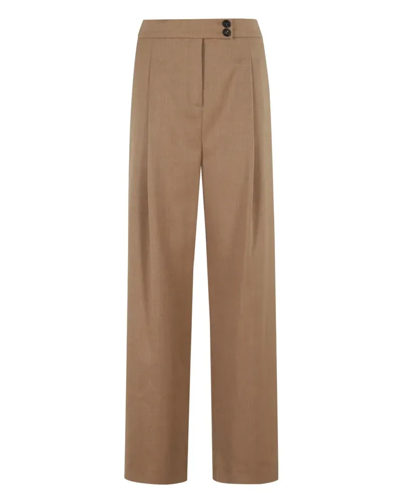 Eleventy Bundfaltenhose mit geradem Bein - Braun Braun