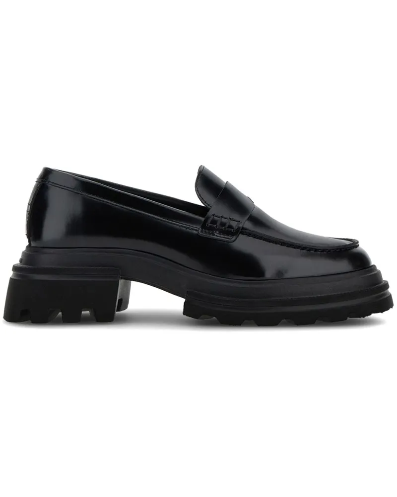 Hogan Loafer mit Glanzoptik - Schwarz Schwarz