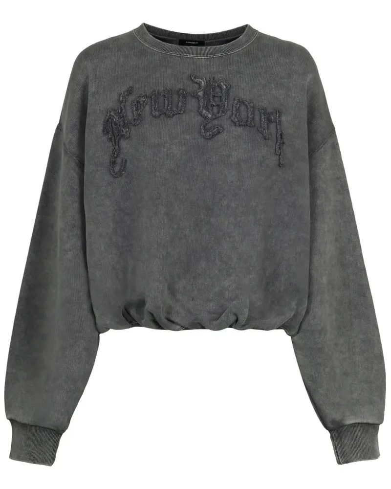 R13 Pullover mit Logo-Stickerei - Grau Grau