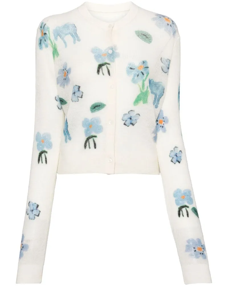 JNBY Cardigan mit Blumen-Intarsie - Weiß Weiß