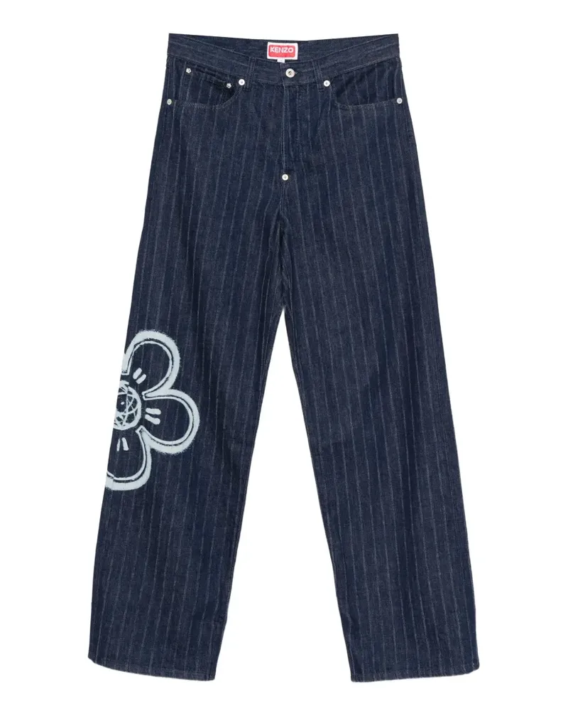 Kenzo x Futura 2000 gestreifte Jeans - Blau Blau