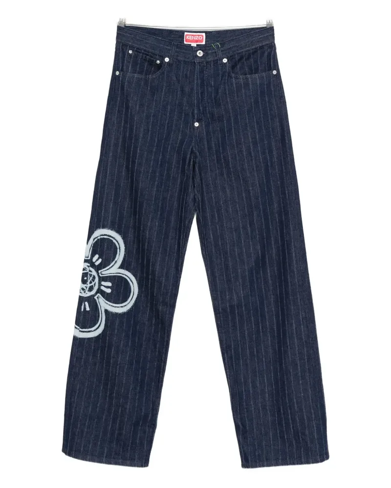 Kenzo x Futura 2000 gestreifte Jeans - Blau Blau