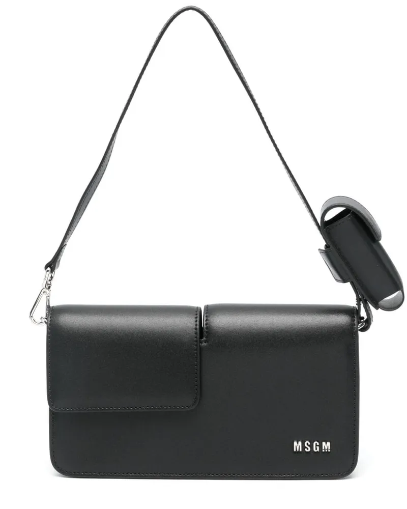 MSGM Schultertasche mit Logo Schwarz