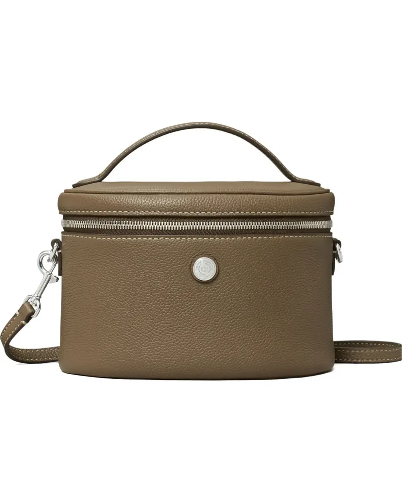 Tory Burch Gekörnte Kosmetiktasche mit Henkel - Braun Braun