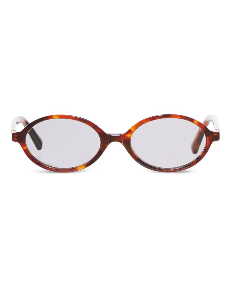 Miu Miu Ovale Sonnenbrille in Schildpattoptik - Braun Braun