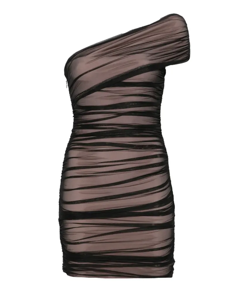 Hervé Léger Oralie ruched one-shoulder mini dress - Schwarz Schwarz