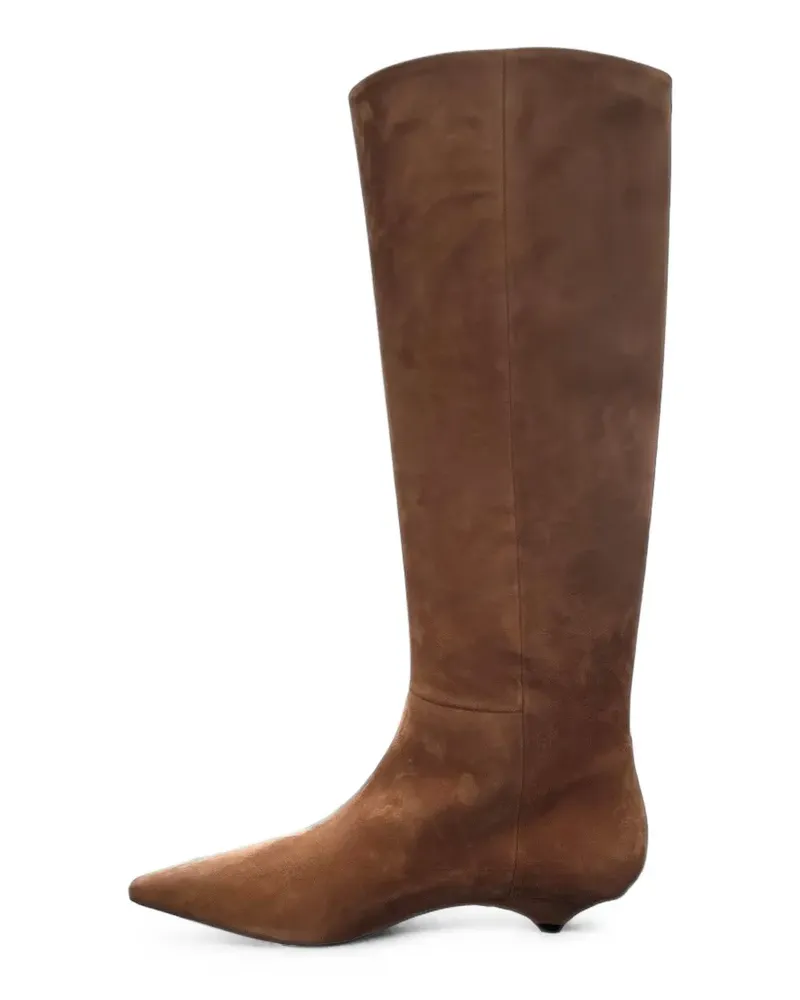 Vic Matié pointed-toe suede knee-high boots - Braun Braun