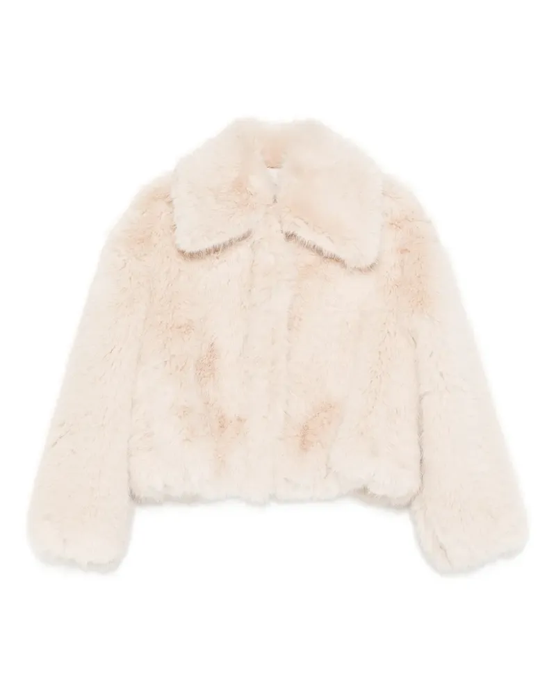 ALYSI Jacke aus Faux Fur mit Hemdkragen - Nude Nude