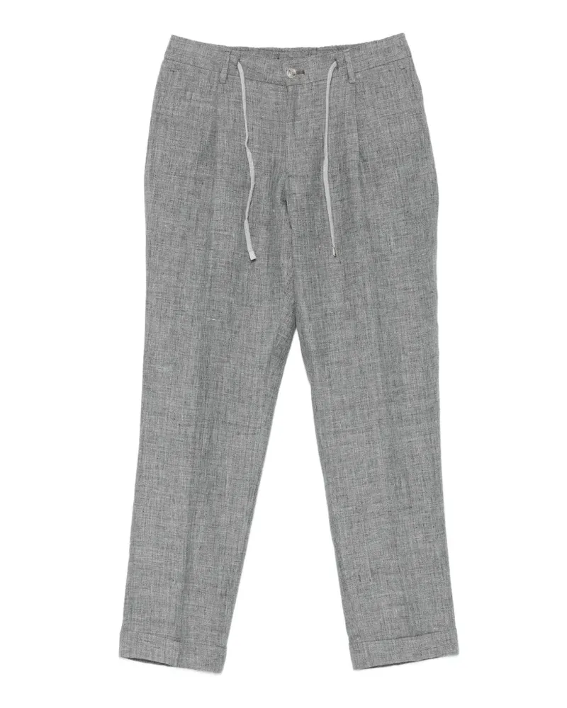 BARBA Roma drawstring-waistband pleated trousers - Grau Grau