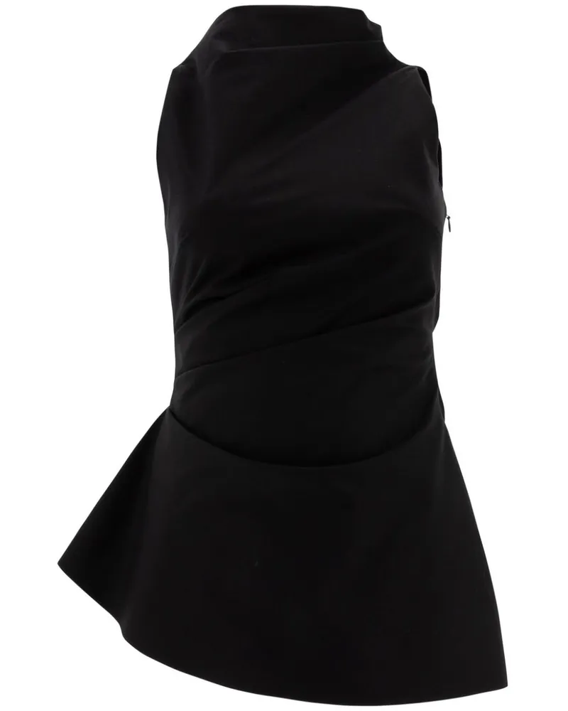 Alexander McQueen Asymmetrisches Top - Schwarz Schwarz