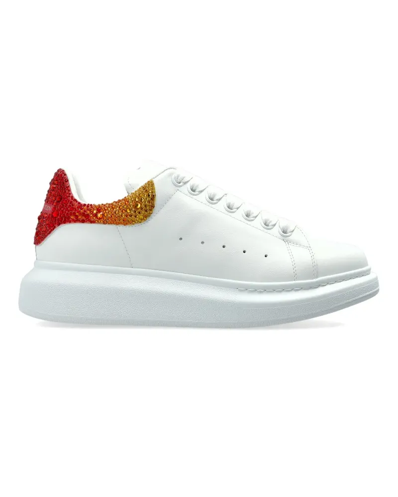 Alexander McQueen Oversized crystal-embellished leather sneakers - Weiß Weiß