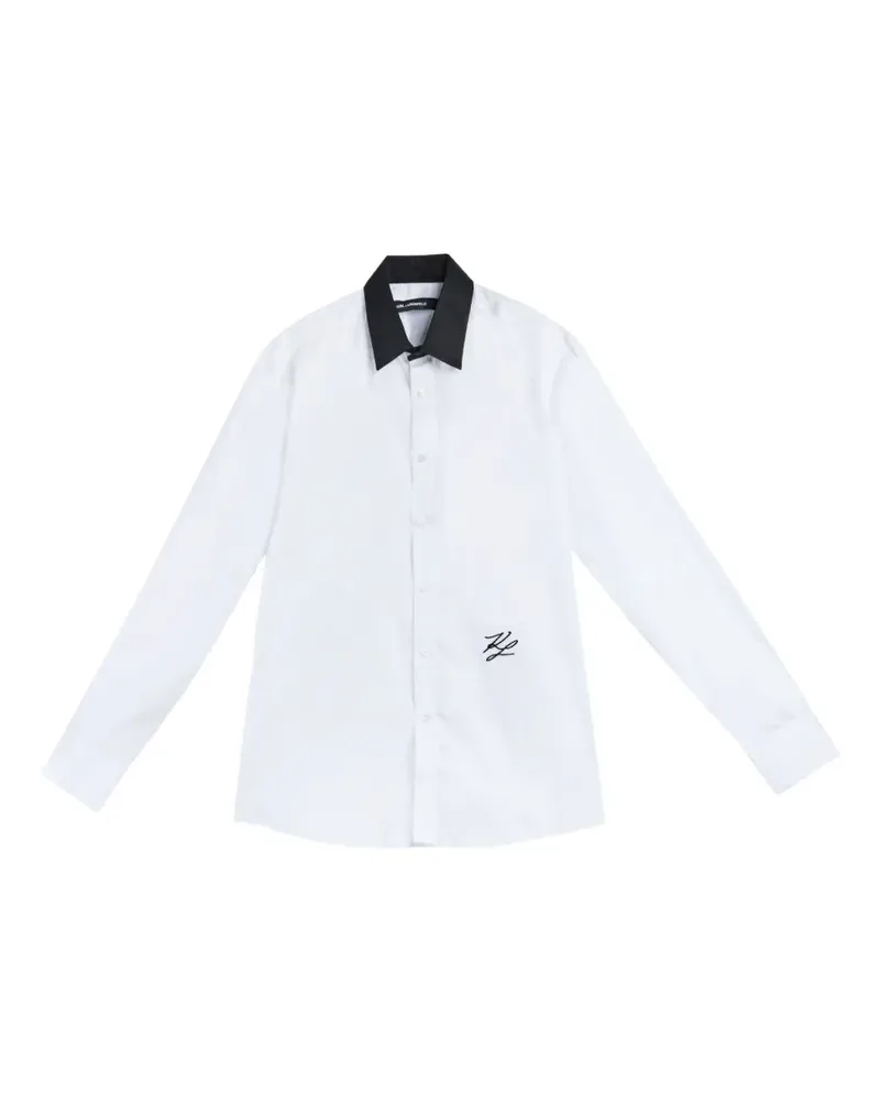 Karl Lagerfeld Karl Autograph Hemd mit Stickerei - Weiß Weiß