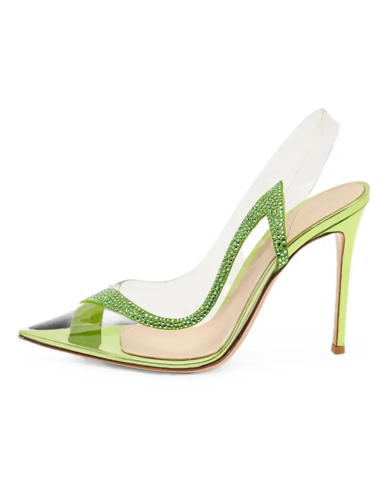 Gianvito Rossi Hortensia crystal-embellished heeled pumps - Nude Nude