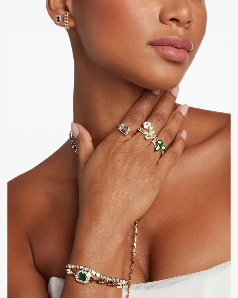 SHAY emerald and diamond bracelet - Silber Silber