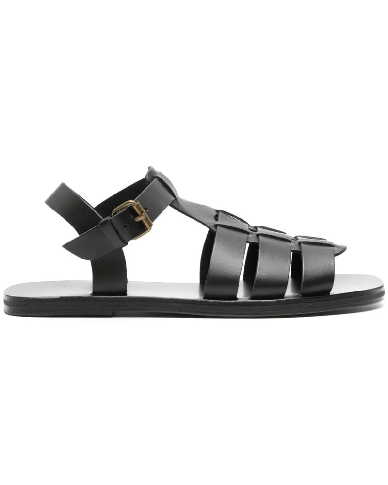 Ancient Greek Sandals Flache Ektoras Sandalen - Schwarz Schwarz