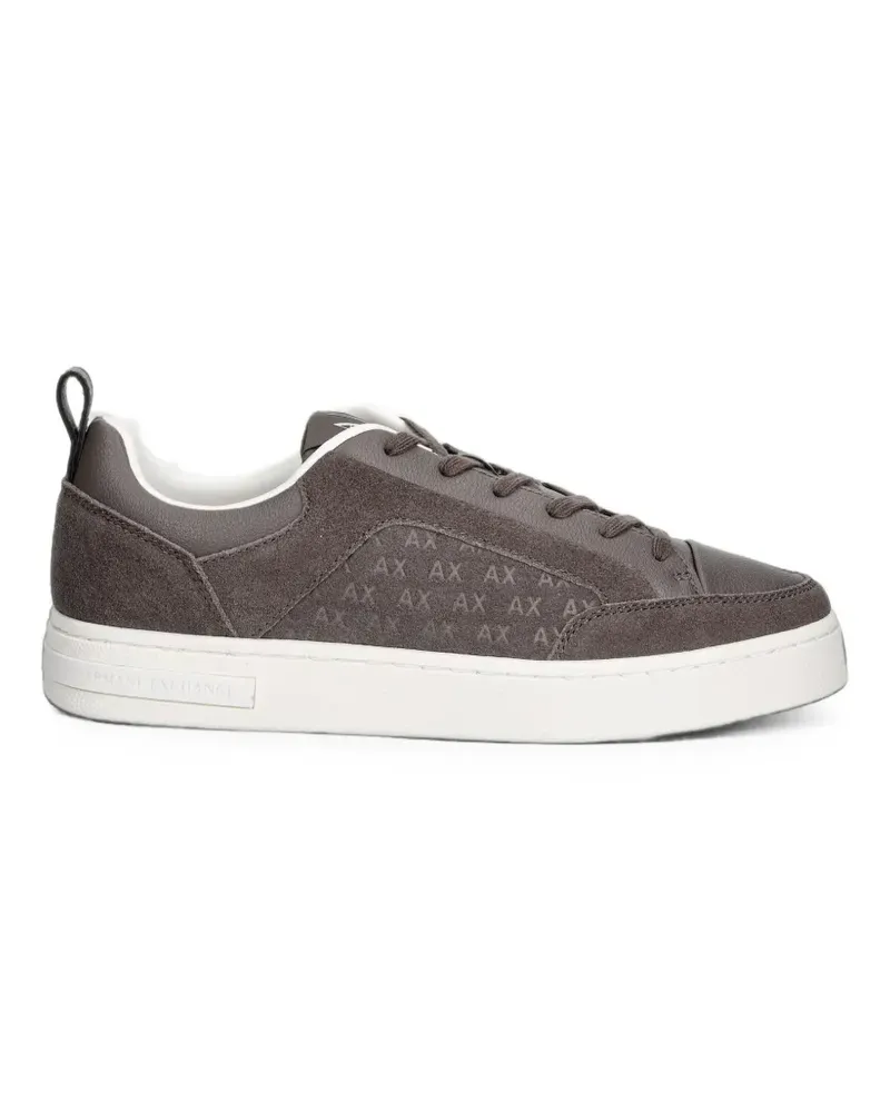 Armani Exchange monogram-print panelled sneakers - Braun Braun