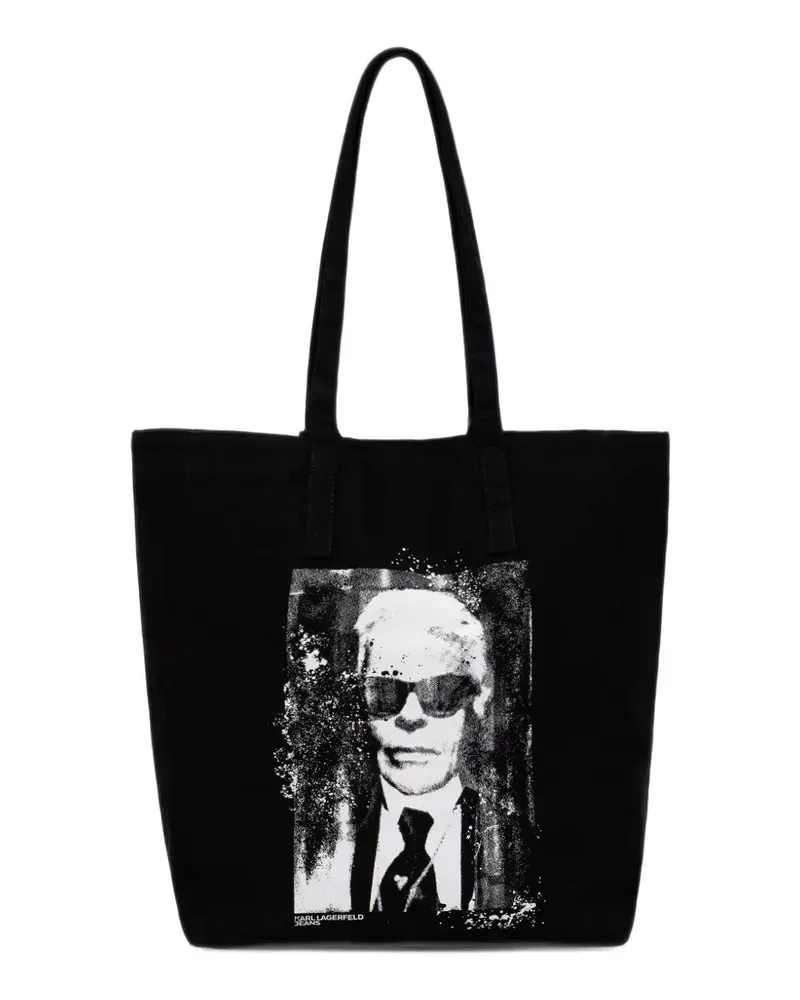 Karl Lagerfeld graphic-print tote bag - Schwarz Schwarz