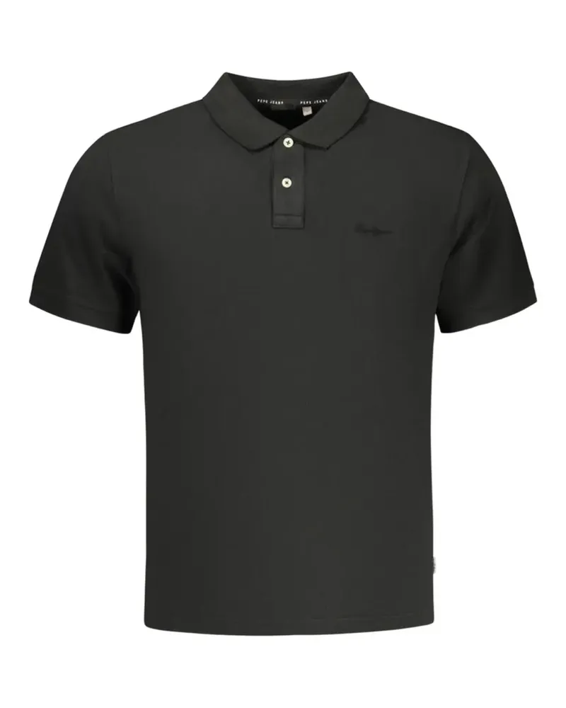 Pepe Jeans logo-embroidered polo shirt - Schwarz Schwarz