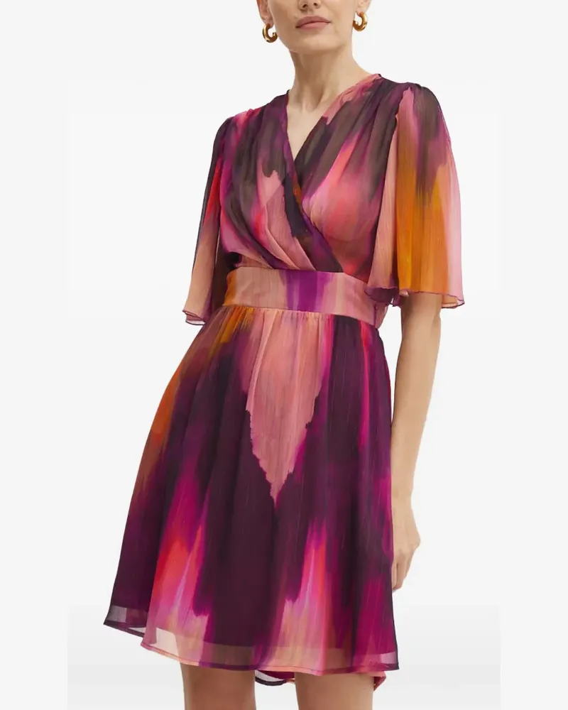 Morgan abstract-print wrap-style mini dress - Violett Violett