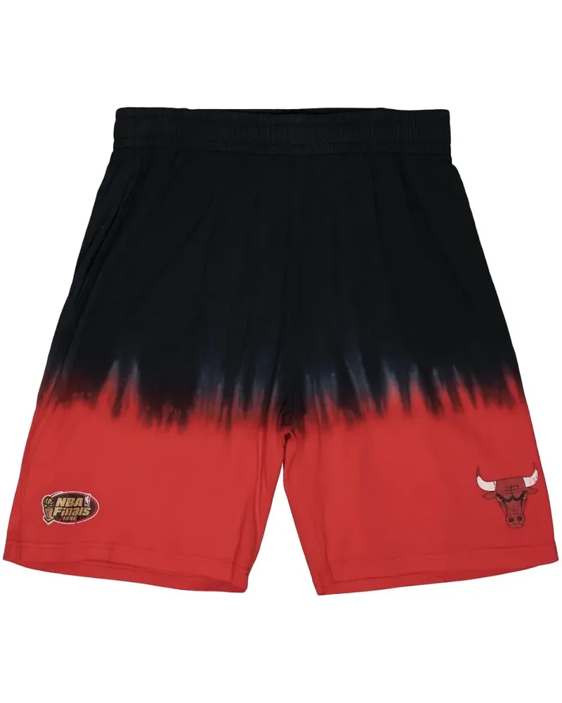 Mitchell & Ness NBA Chicago Bulls Basketball-Shorts mit Batikmuster - Schwarz Schwarz