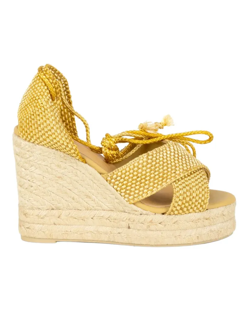 Castañer Becca cotton heeled espadrilles - Gold Gold