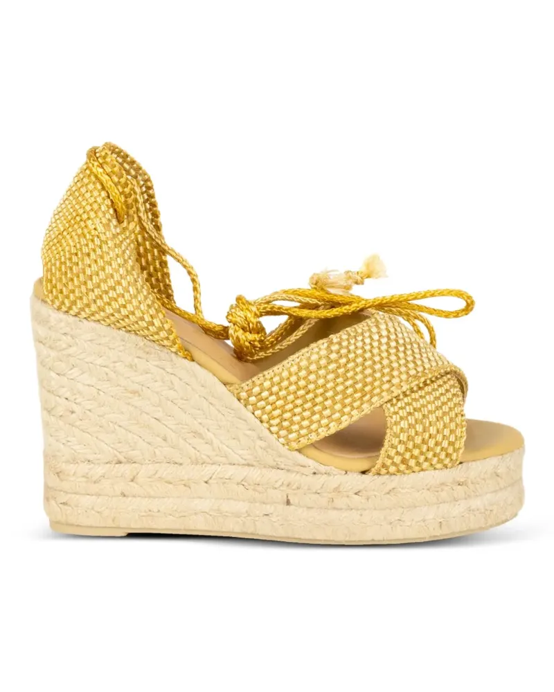 Castañer Becca cotton heeled espadrilles - Gold Gold