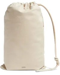 Ermenegildo Zegna Leinen-Rucksack mit Kordelzug Nude