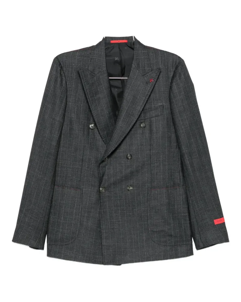 Isaia pinstriped double-breasted suit - Grau Grau