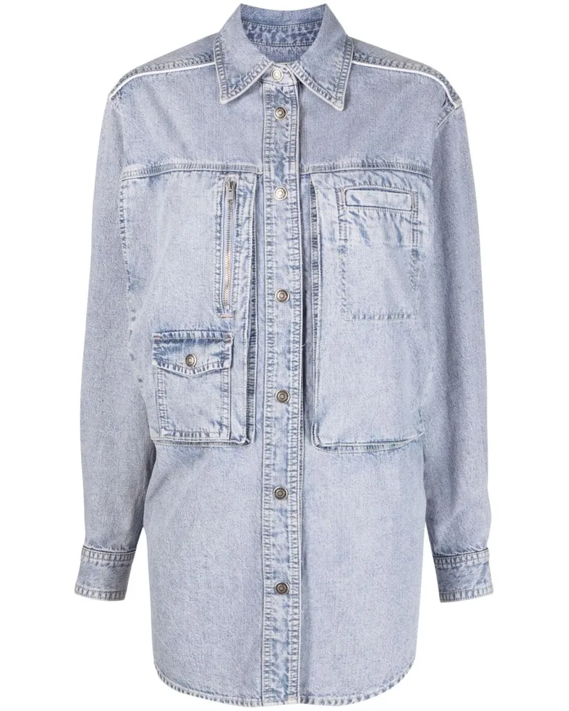 Isabel Marant Pearl Hemdjacke aus Chambray - Blau Blau