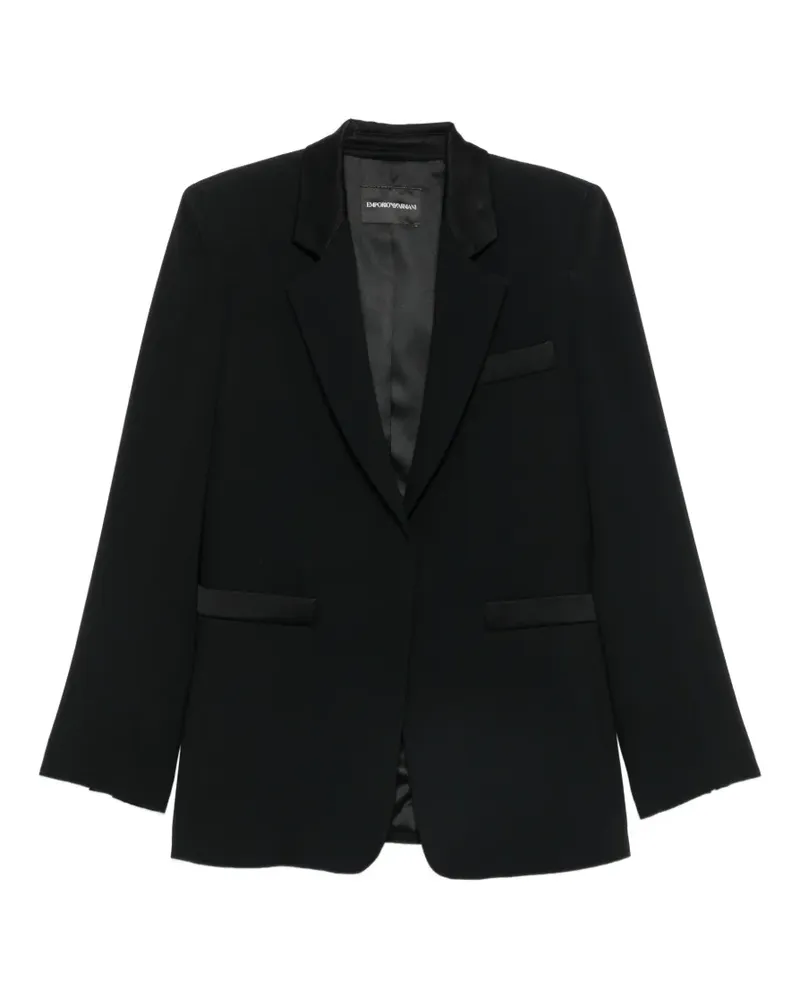 Emporio Armani satin-trim single-breasted blazer - Schwarz Schwarz