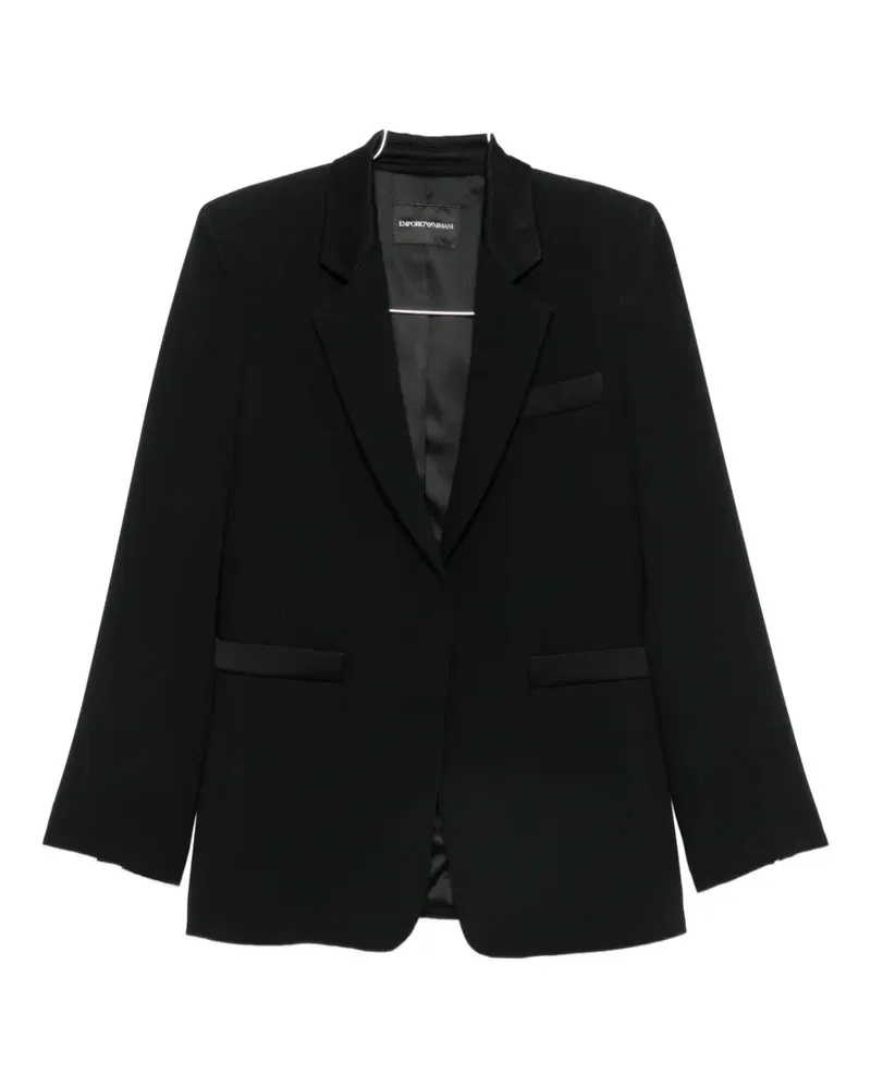 Emporio Armani satin-trim single-breasted blazer - Schwarz Schwarz