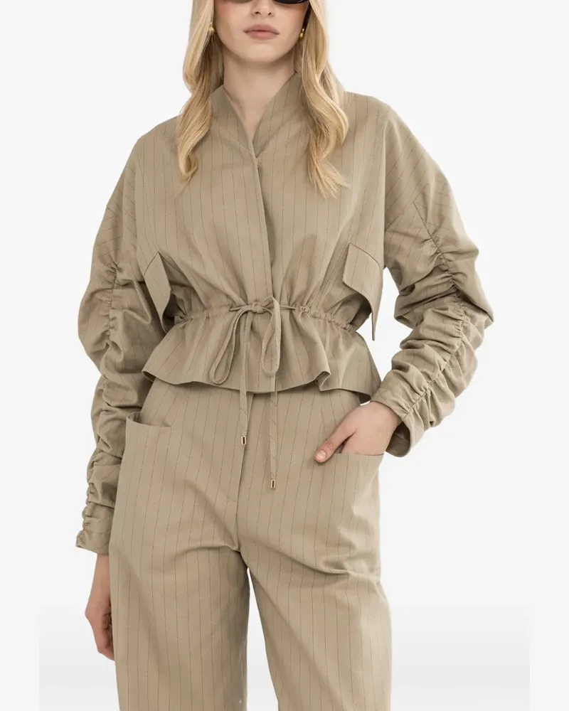 NISSA striped cotton jacket - Nude Nude