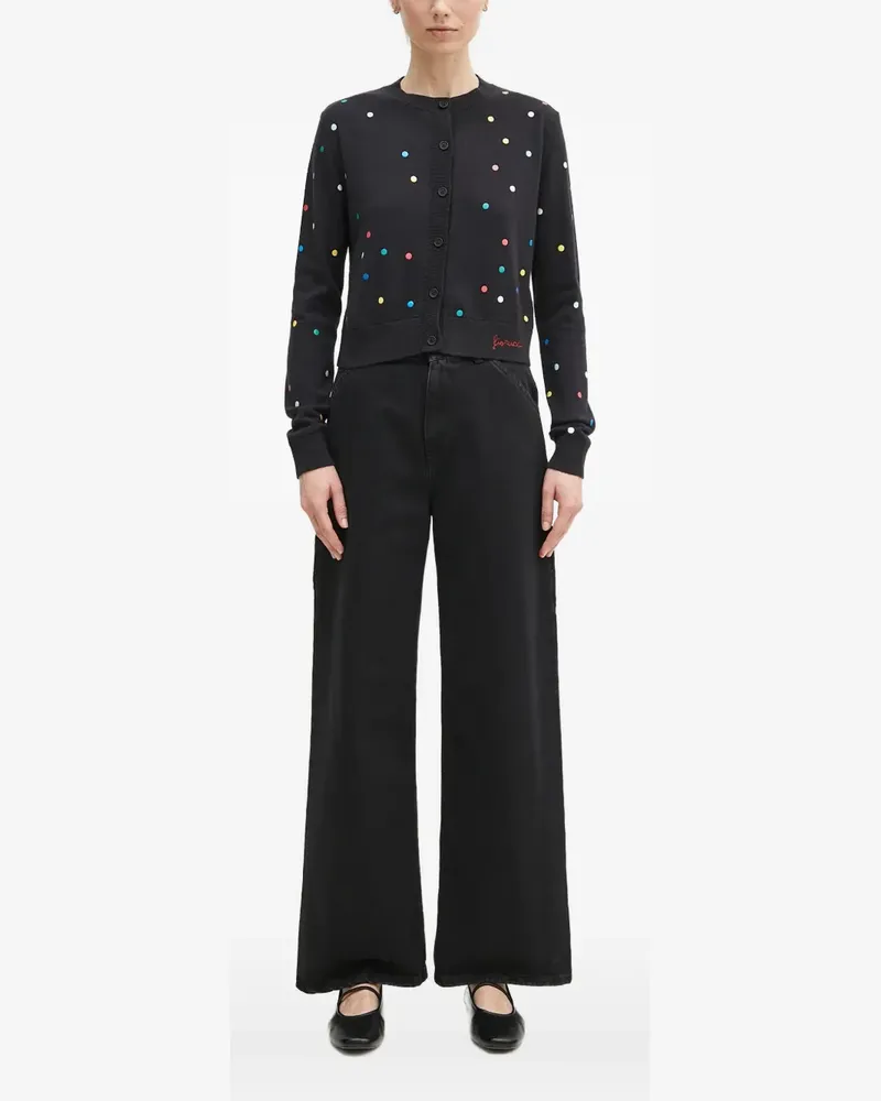 Fiorucci Geknöpfter Cardigan mit Polka Dots - Schwarz Schwarz