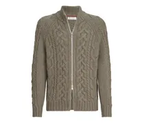 Strickjacke aus Kaschmir mit Reißverschluss - Grün
