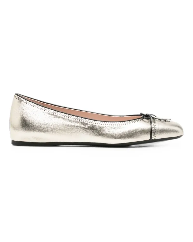 Valentino Garavani VLogo leather ballet flats - Gold Gold