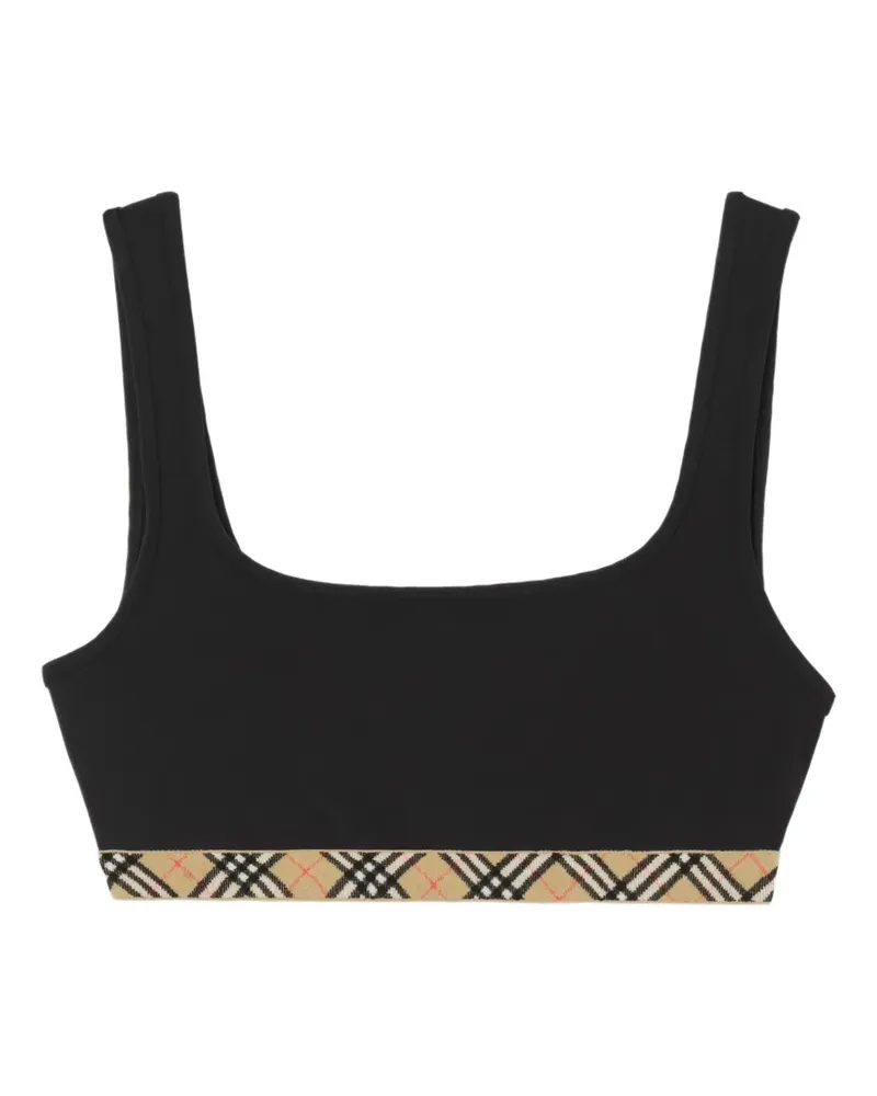 Burberry Check trim bikini top - Schwarz Schwarz