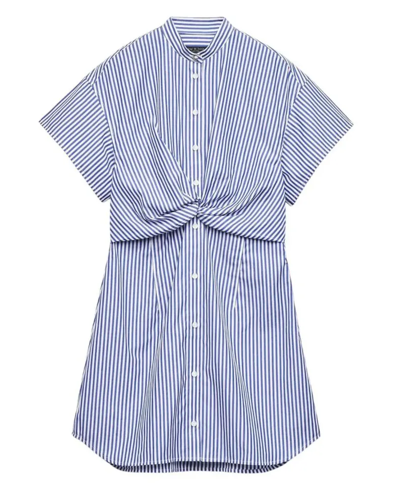 Rag & Bone Gestreiftes Gretchen Kleid mit Twist-Front - Blau Blau