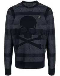 Philipp Plein Skull and Bones Pullover Blau