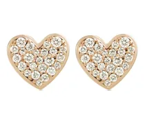 Alinka 18kt Caviar Heart Rotgoldohrringe mit Diamant Gold