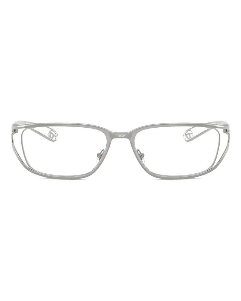 Diesel Brille mit eckigem Gestell - Silber Silber