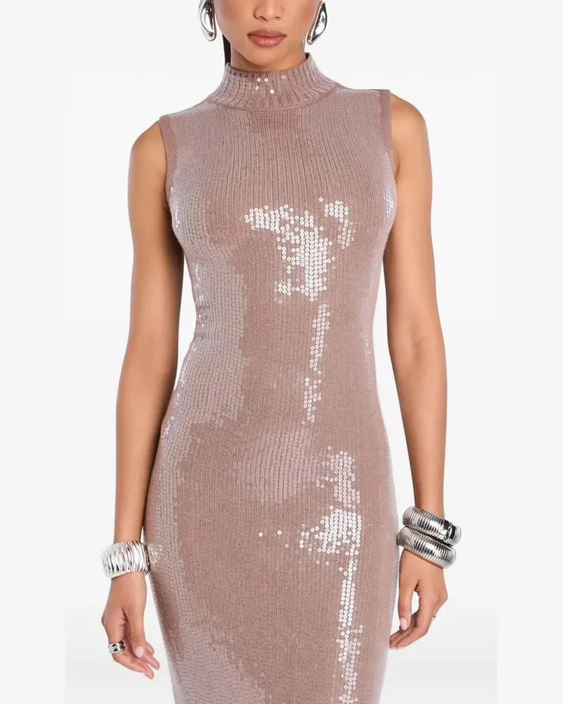 Retrofête Dove Kleid mit Stehkragen - Rosa Rosa