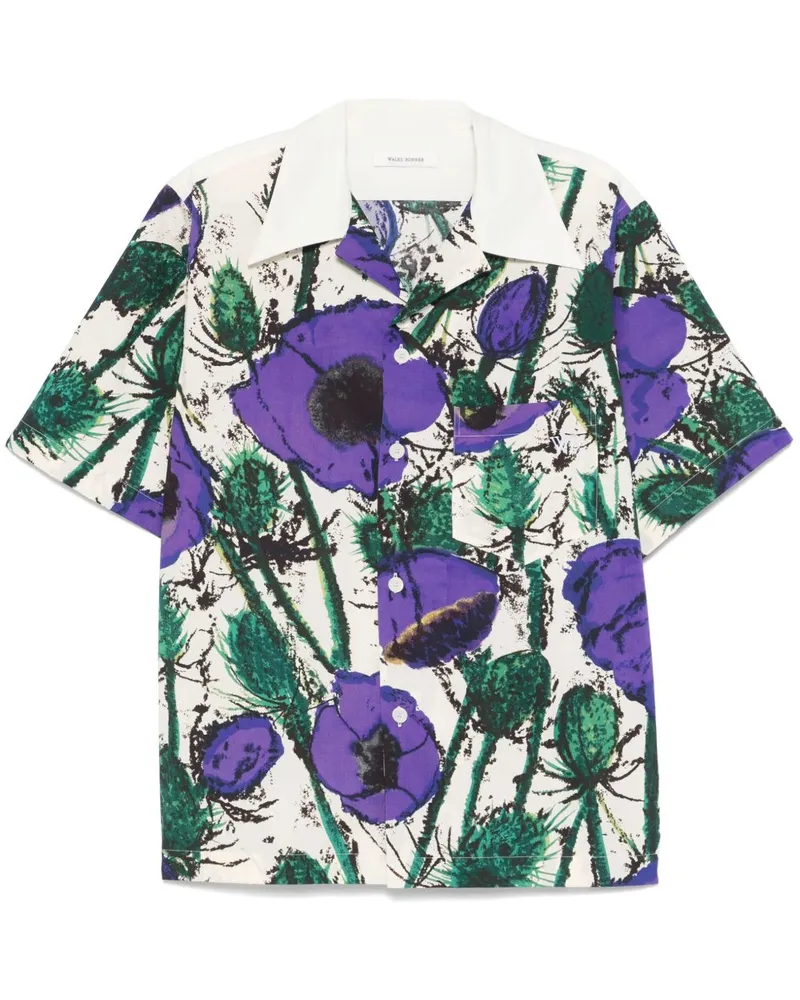 Wales Bonner Hemd mit Blumen-Print - Violett Violett