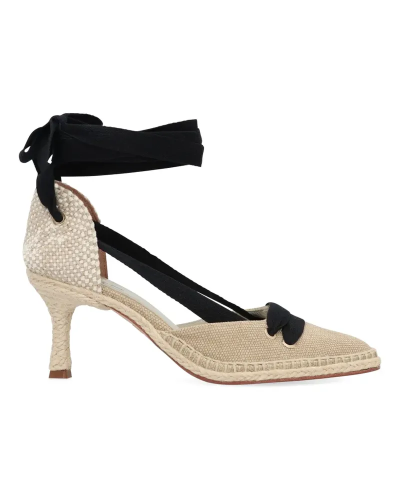 Castañer Manolo Blahnik Casta canvas heeled espadrilles - Nude Nude