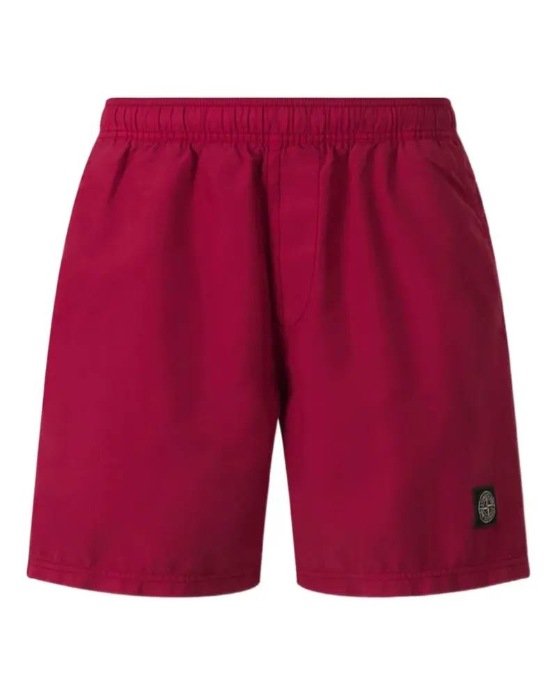 Stone Island Badeshorts mit Kompass-Patch - Rot Rot