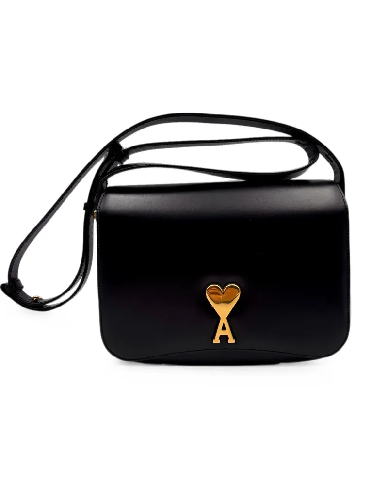 AMI Paris Ami de Coeur leather shoulder bag - Schwarz Schwarz