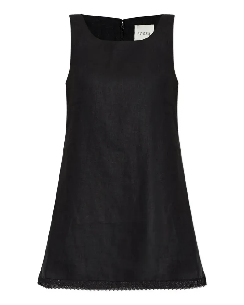 Posse Alfie Minikleid mit Spitzenbesatz - Schwarz Schwarz