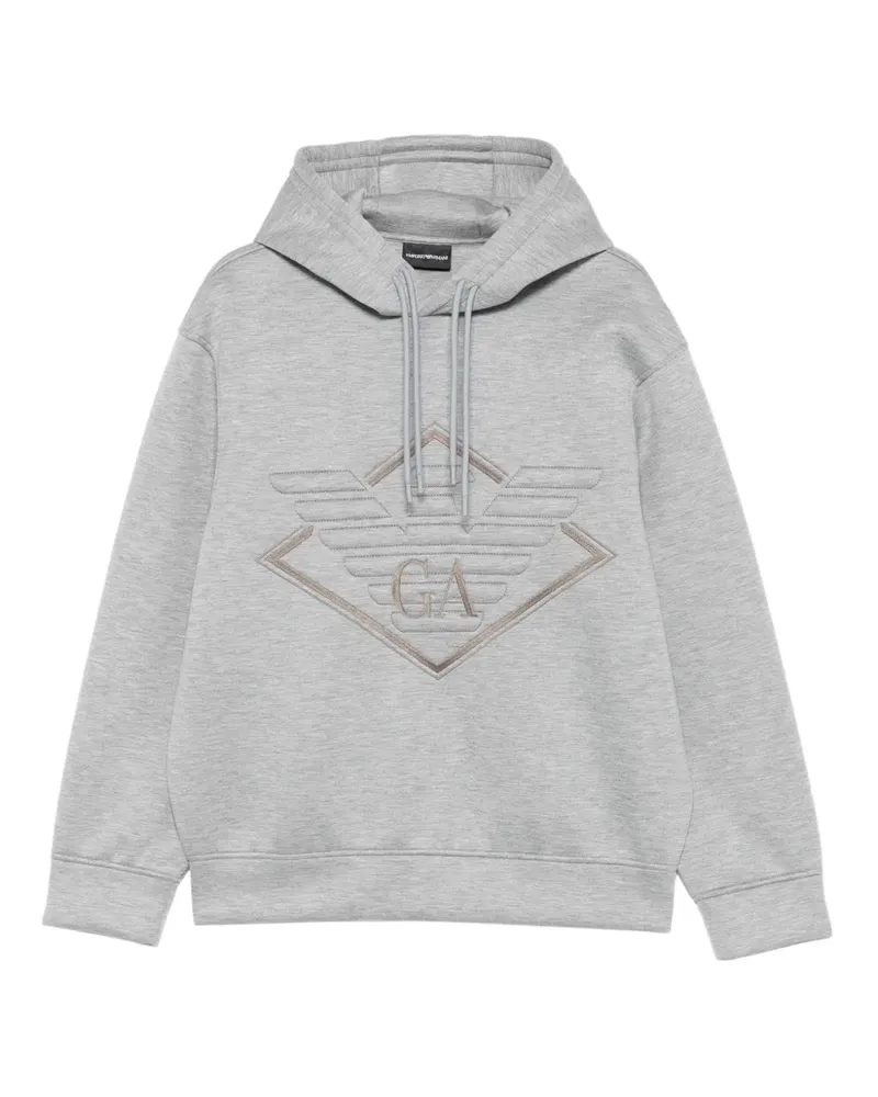 Emporio Armani Hoodie mit Logo-Stickerei - Grau Grau