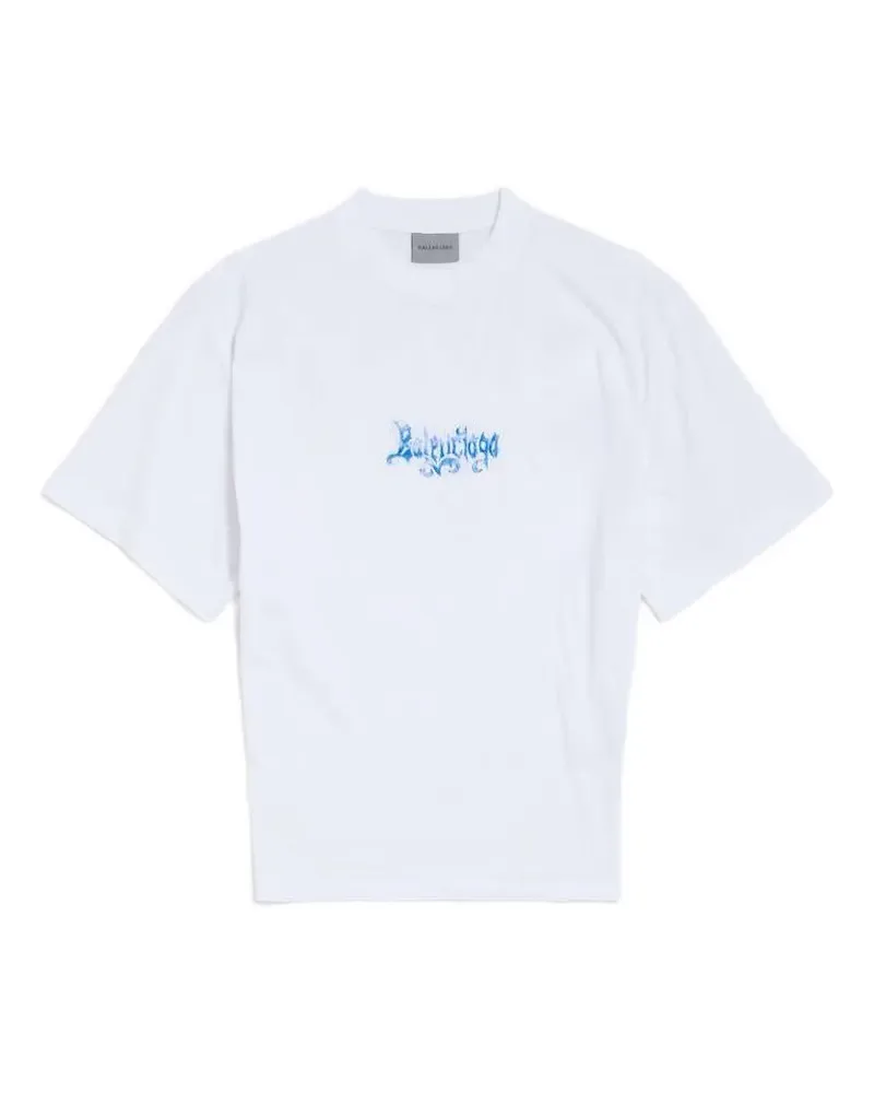 Balenciaga T-Shirt mit Logo-Print - Weiß Weiß